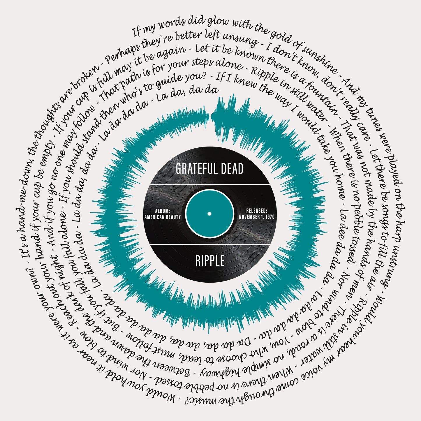 Grateful Dead “Ripple” Lyrics Wall Art Print