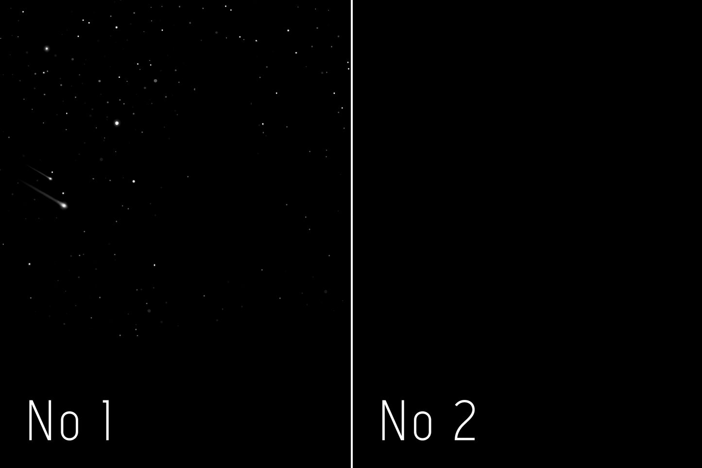 One starry night and one solid black background options for the moon phase prints