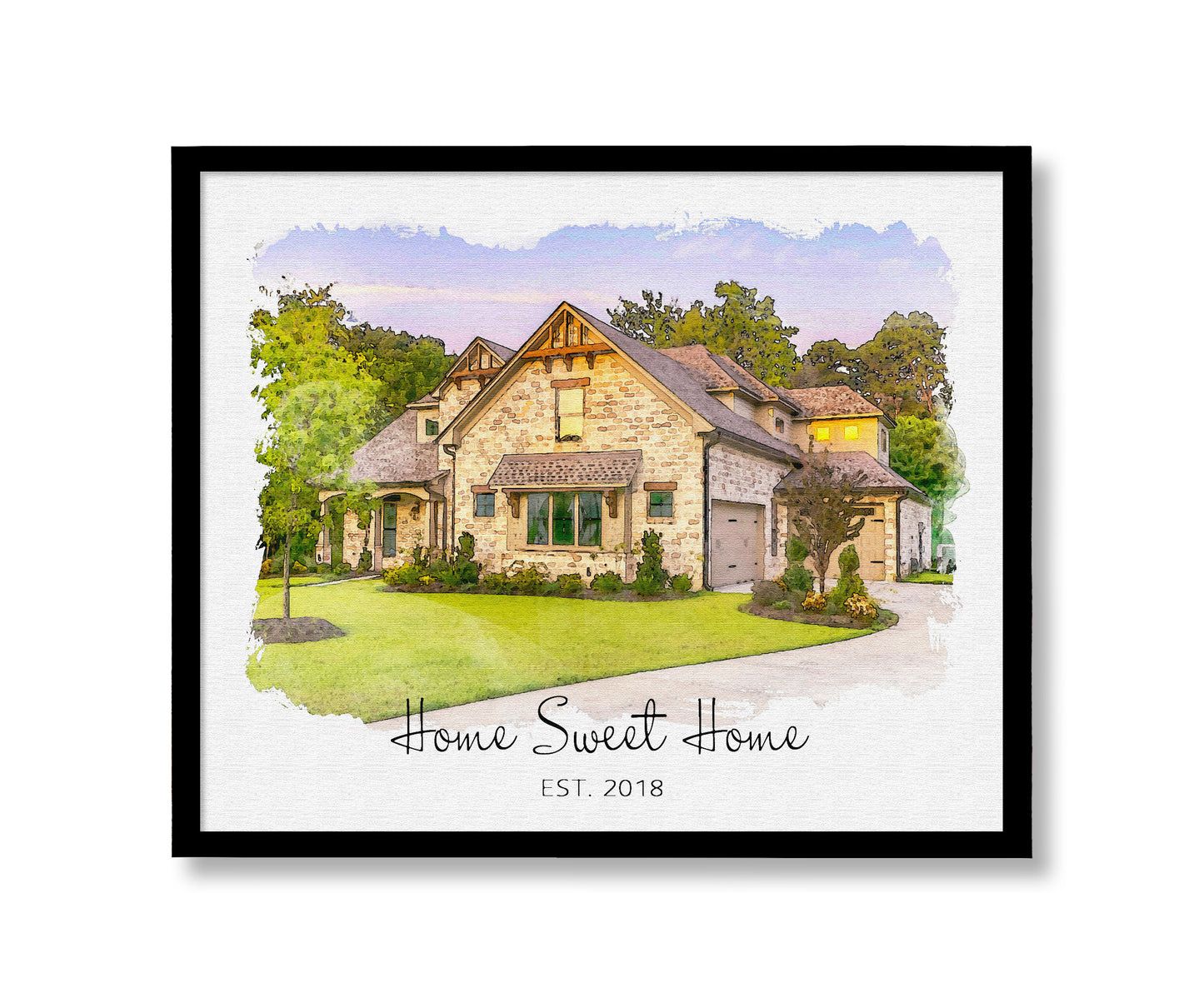 House Portrait Housewarming Gift | Celebrate Your Happy Place with a Custom Watercolor Print!
