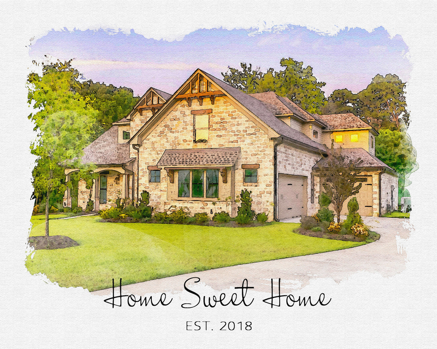 House Portrait Housewarming Gift | Celebrate Your Happy Place with a Custom Watercolor Print!