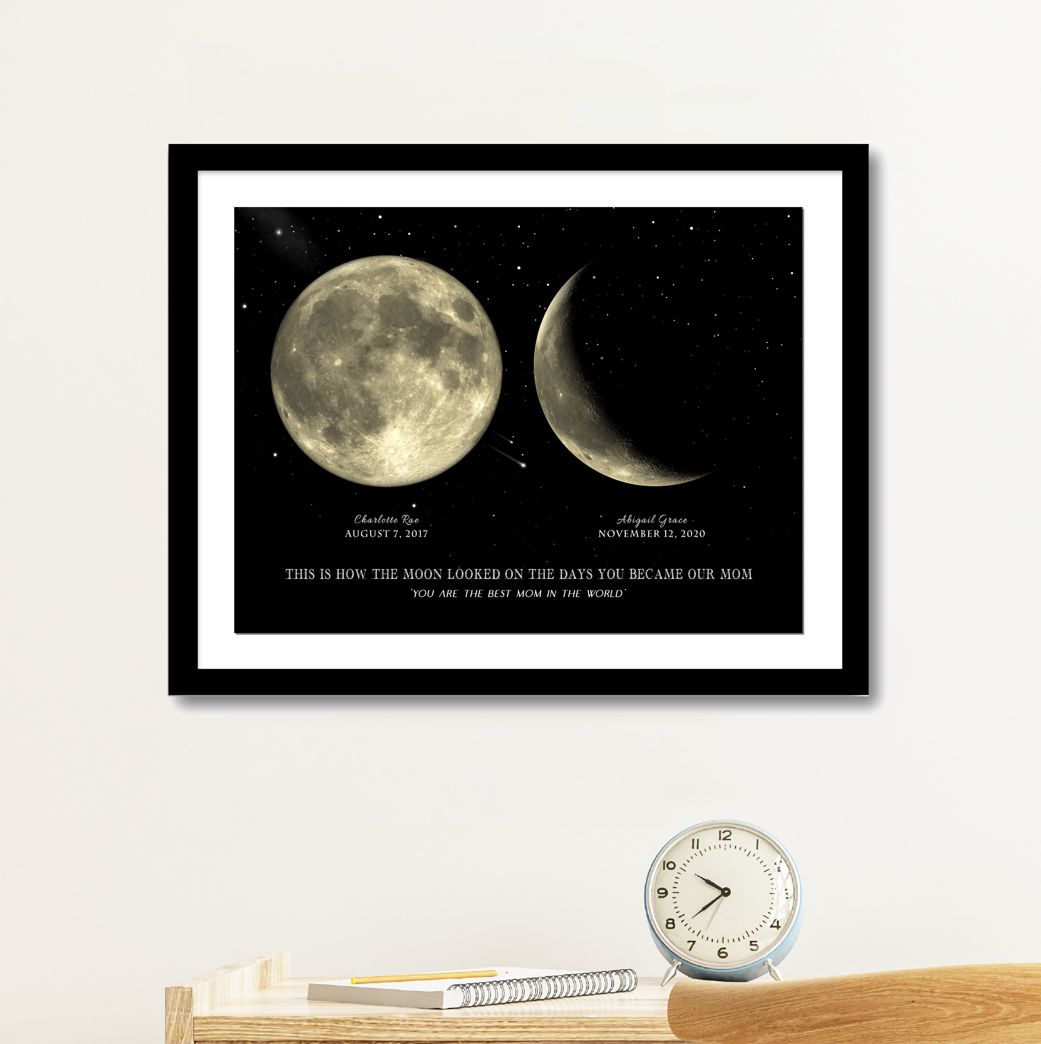 Q. Files Moon Personalized Mother’s Day Moon Phase Print | Custom Night Sky Gift ...