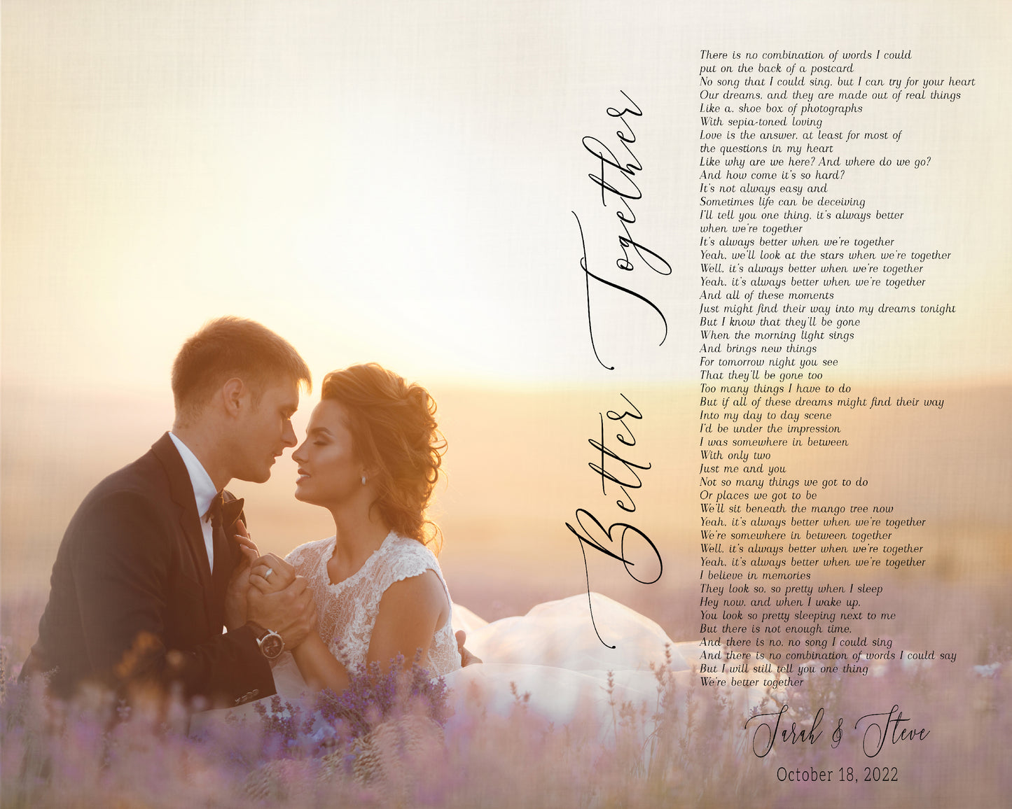 Valentine’s Day Personalized Song Lyrics & Photo Print