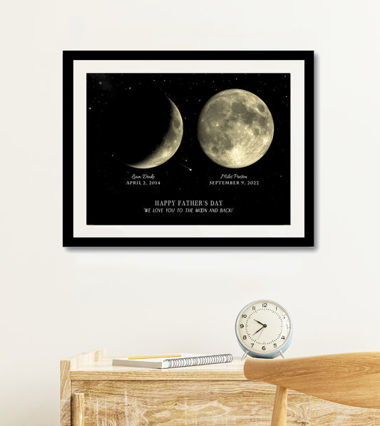 Personalized Father's Day moon phase print