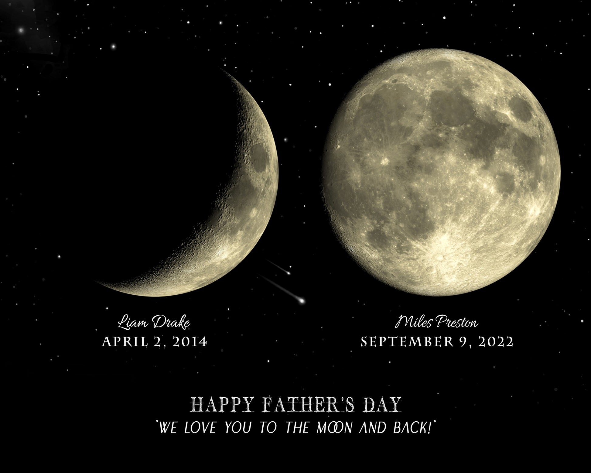 Custom moon phase night sky gift for dad