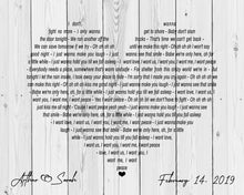 Load image into Gallery viewer, Song Lyrics Wall Art, Wedding Song Art Canvas, Canvas Wall Art, Wedding Gift Canvas