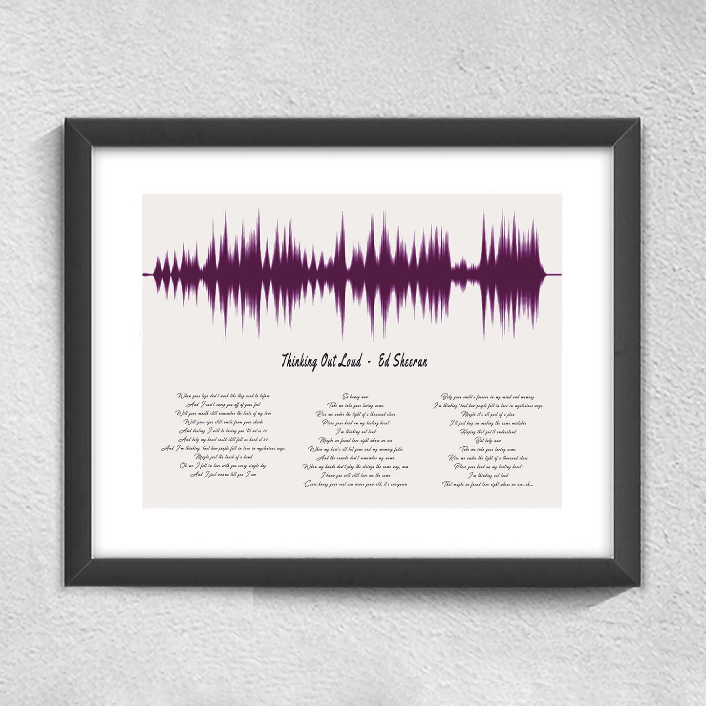 1st Anniversary Gift,  Wedding Song Sound Wave & Lyrics,  First Dance Sound Wave