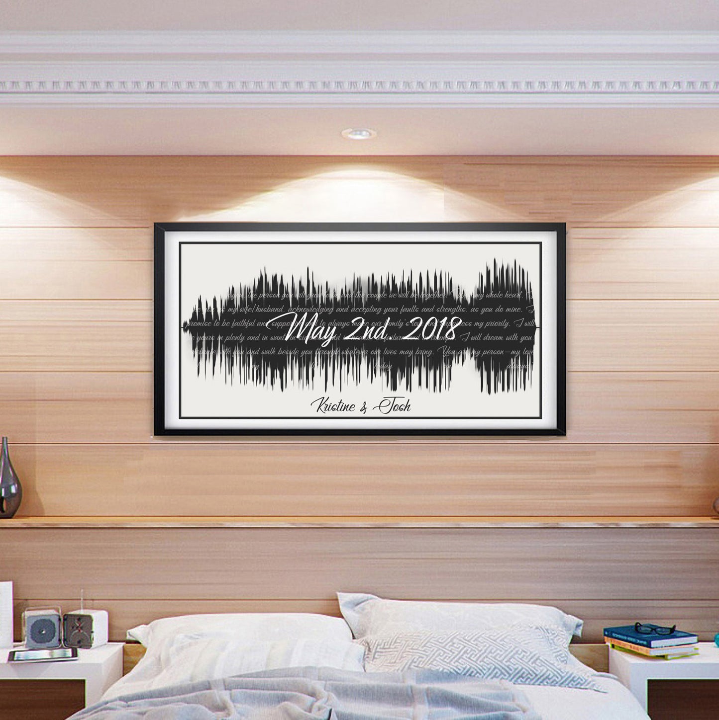 Soundwave Art Print Anniversary Gift, Wedding Vows Inside Sound Wave, Anniversary Gift For Her