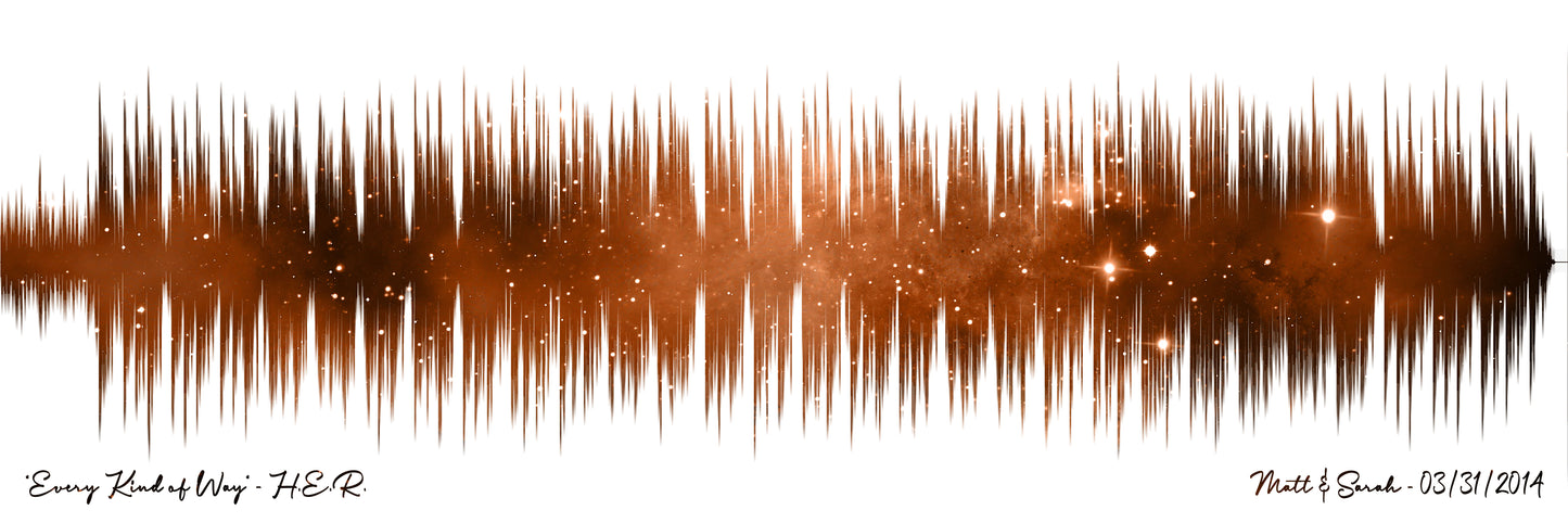 7th Anniversary Gift Night Sky Print - Night Sky Copper Soundwave Art Print - 7 Year Anniversary Gift For Husband