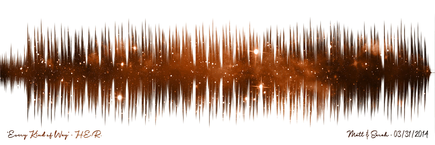 7th Anniversary Gift Night Sky Print - Night Sky Copper Soundwave Art Print - 7 Year Anniversary Gift For Husband