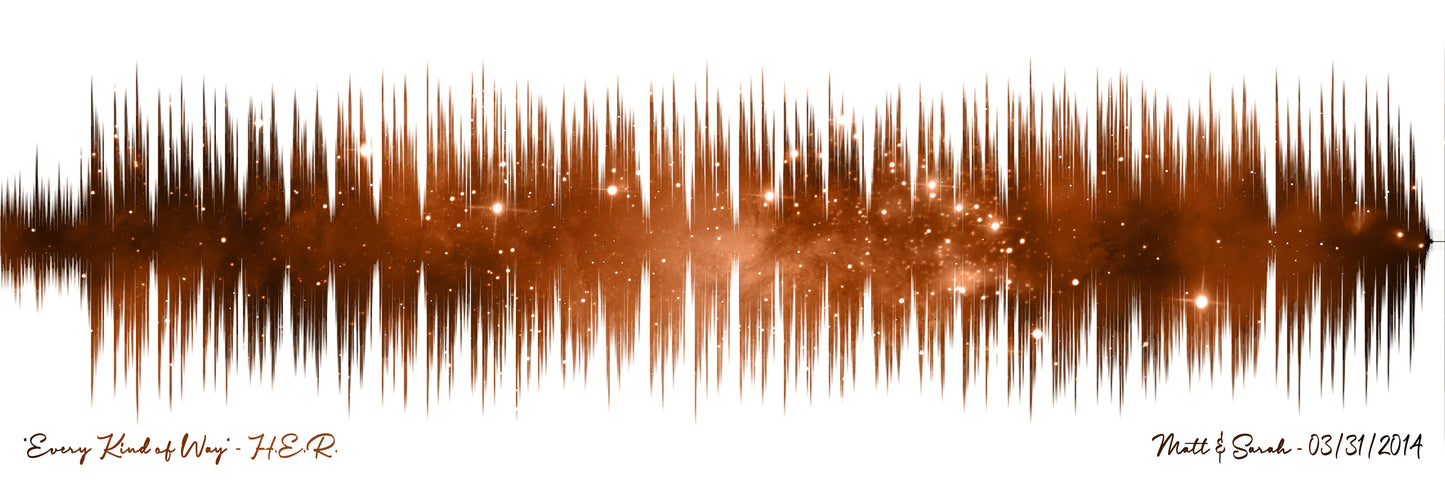 7th Anniversary Gift Night Sky Print - Night Sky Copper Soundwave Art Print - 7 Year Anniversary Gift For Husband