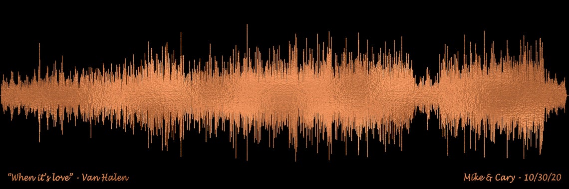 7th Anniversary Gift For Him - Copper Anniversary Gift - Soundwave Art Print - 7 Year Anniversary Copper Gift for Wife