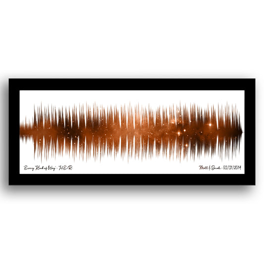 7th Anniversary Gift Night Sky Print - Night Sky Copper Soundwave Art Print - 7 Year Anniversary Gift For Husband
