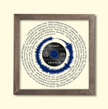 Load image into Gallery viewer, Beatles A Day In The Life Song Lyrics Wall Art | Beatles Song Lyrics | Soundwave Art | Gift For Him