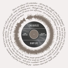 Load image into Gallery viewer, Beatles In My Life Wall Art | Beatles Song Lyrics Soundwave Art | Song Lyrics Wall Art From The Beatles Songs