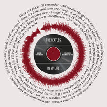 Load image into Gallery viewer, Valentine's Day Gift - Beatles "In My Life" Wall Art - Song Lyrics Wall Art - Beatles Song Lyrics