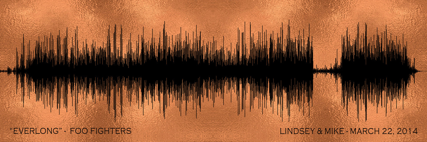 Copper Anniversary Gift - 7th Anniversary Gift For Men - Soundwave Art Print - 7 Year Anniversary Gift For Her