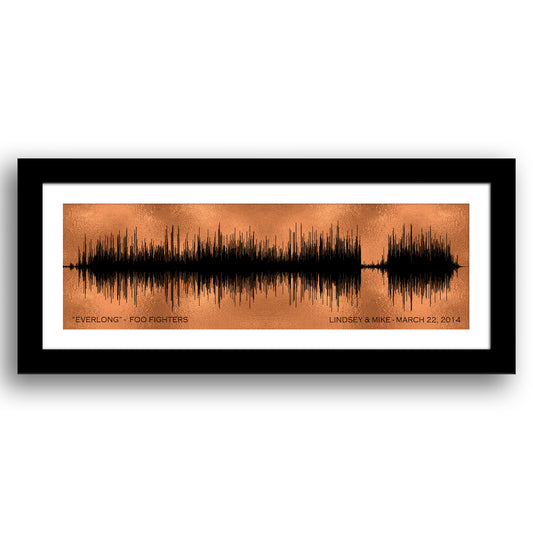 Copper Anniversary Gift - 7th Anniversary Gift For Men - Soundwave Art Print - 7 Year Anniversary Gift For Her