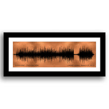 Load image into Gallery viewer, Copper Anniversary Gift - 7th Anniversary Gift For Men - Soundwave Art Print - 7 Year Anniversary Gift For Her