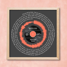 Load image into Gallery viewer, Grateful Dead Brokedown Palace Lyrics | Grateful Dead Song Lyrics Wall Art | Soundwave Art | Gift For Boyfriend
