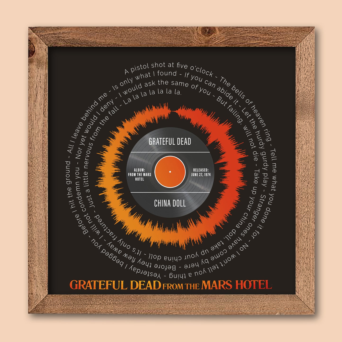 Grateful Dead China Doll Lyrics | Gift For Boyfriend | Sound Wave Art | Birthday Gift For Husband