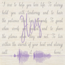 Load image into Gallery viewer, One Year Anniversary Gift For Valentines Day - Custom 3 Piece Vows and Sound Waves Art Print on Canvas