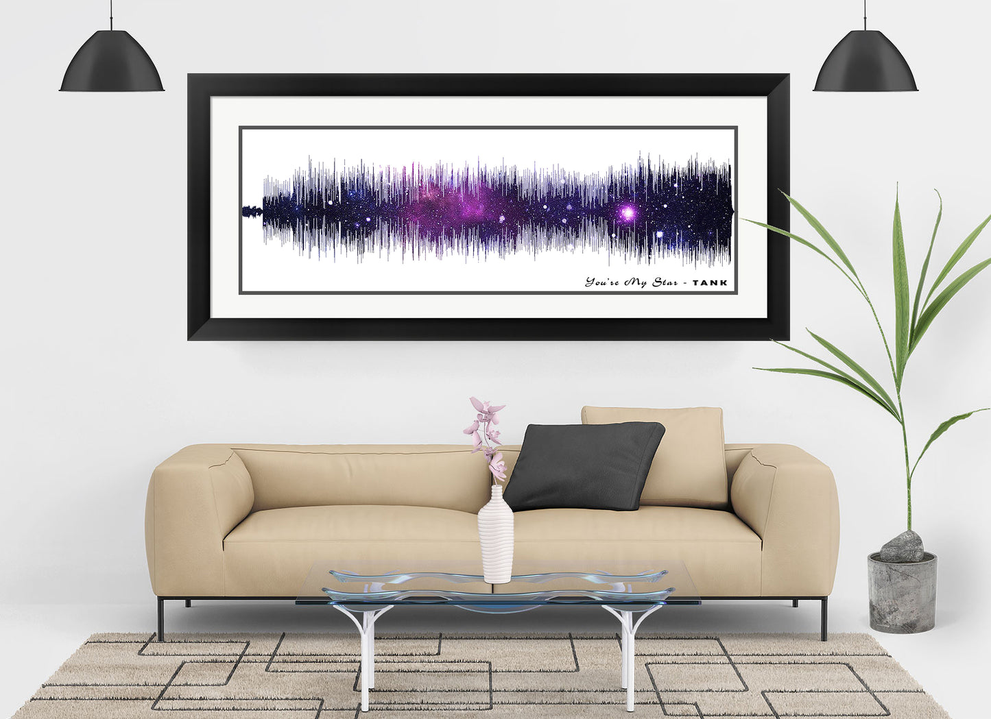 Night Sky Soundwave Print, Personalized Gift Wedding Song "You're My Star" Tank