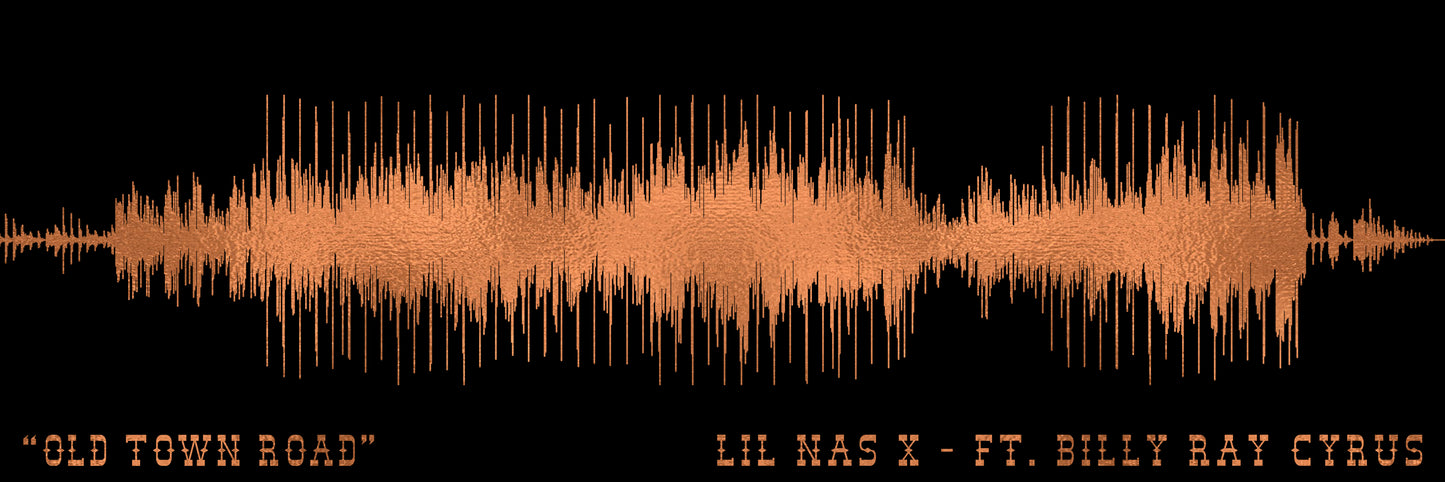 Old Town Road Song Wave Print - Custom Song Wave Gift - Old Town Road by Lil Nas X