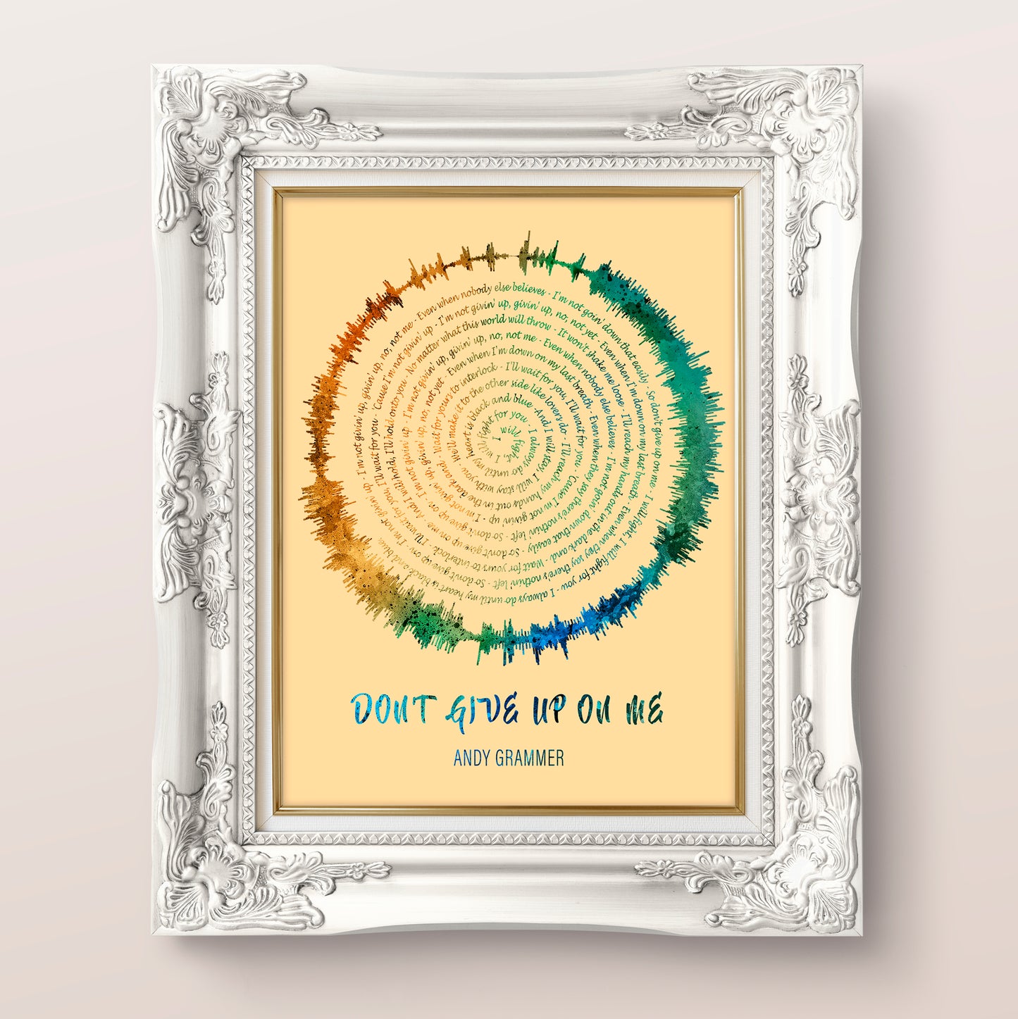 Song Lyric Wall Art | Song Lyric Art Print | Wedding Song Art