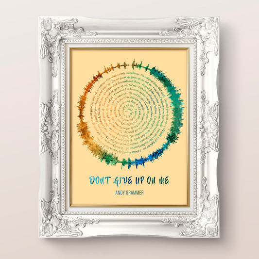 Song Lyric Wall Art | Song Lyric Art Print | Wedding Song Art