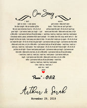 Load image into Gallery viewer, Song Lyrics Wall Art - Paper Anniversary Gift For Couples
