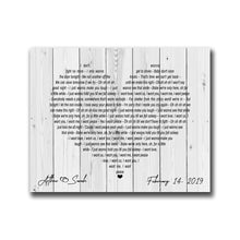 Load image into Gallery viewer, Song Lyrics Wall Art, Wedding Song Art Canvas, Canvas Wall Art, Wedding Gift Canvas