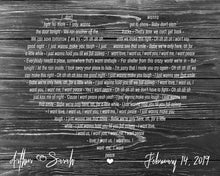 Load image into Gallery viewer, Song Lyrics Wall Art, Wedding Song Art Canvas, Canvas Wall Art, Wedding Gift Canvas