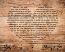 Load image into Gallery viewer, Song Lyrics Wall Art, Wedding Song Art Canvas, Canvas Wall Art, Wedding Gift Canvas