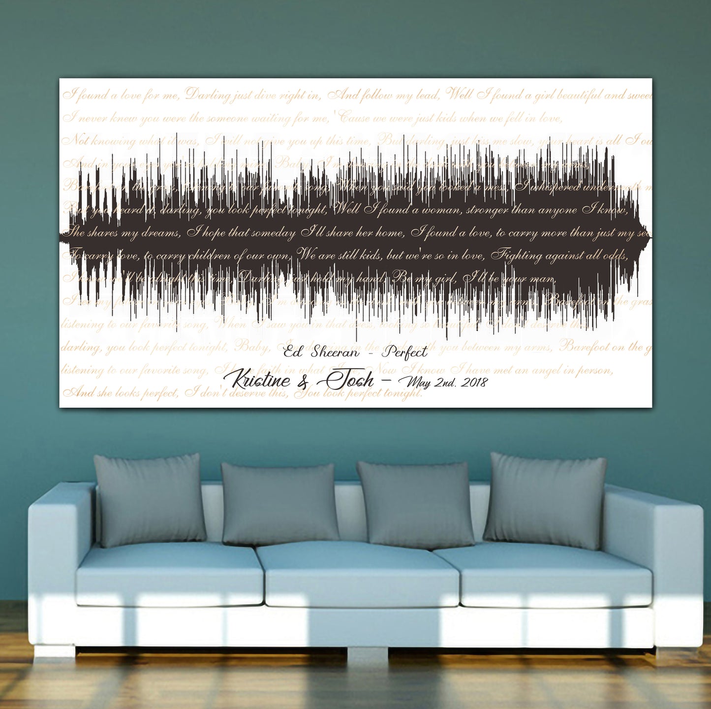 Wedding Song Lyrics Gift For Him | Wedding Song Lyrics Wall Art | First Dance Song Sound Wave