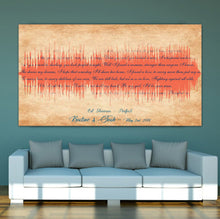 Load image into Gallery viewer, Wedding Song Lyrics Gift For Him | Wedding Song Lyrics Wall Art | First Dance Song Sound Wave