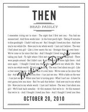 Load image into Gallery viewer, Song Lyrics Wall Art Poster | One Year Anniversary Gift For Husband | "Then" Brad Paisley Song Lyrics Gift