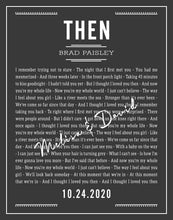 Load image into Gallery viewer, Song Lyrics Wall Art Poster | One Year Anniversary Gift For Husband | "Then" Brad Paisley Song Lyrics Gift
