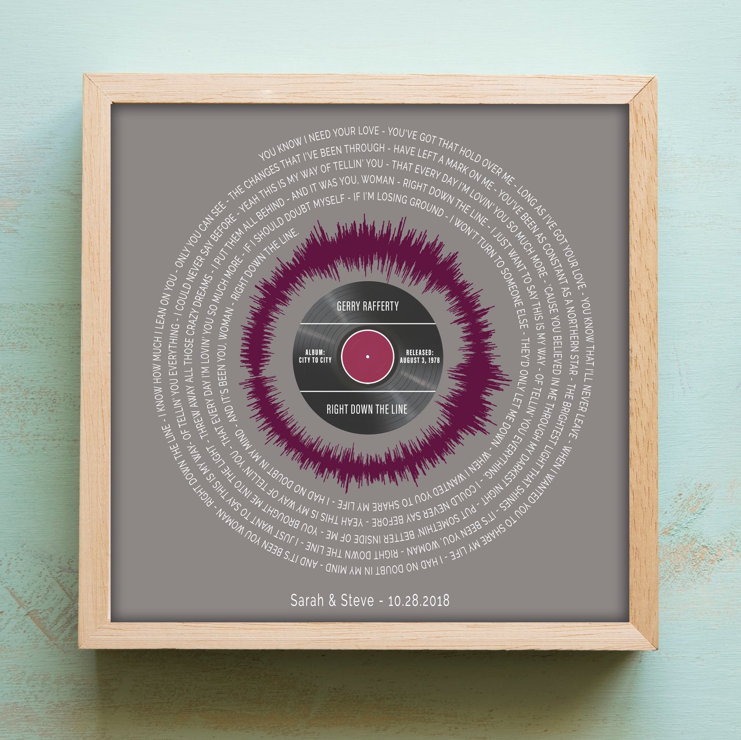 Custom Song Lyrics Wall Art | Soundwave Art | First Dance Song Lyrics