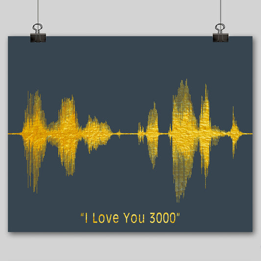 Valentine's Day Gift For Boyfriend, I Love You 3000 Gift Soundwave Art Print