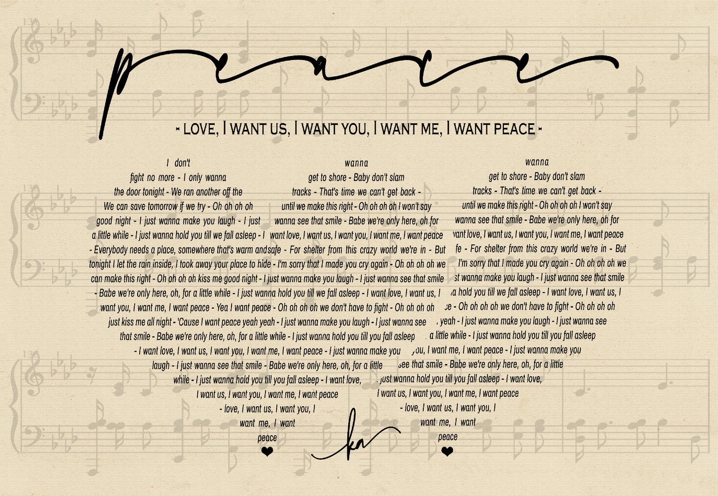 1st Anniversary Gift for Him, Paper Anniversary Gift, Wedding Song Lyrics