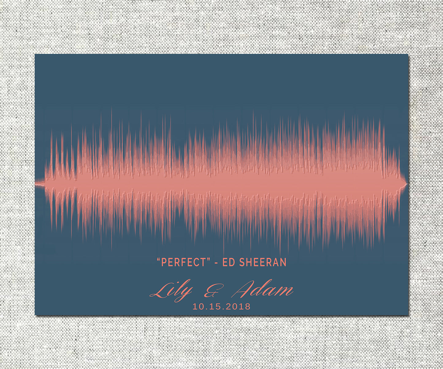 Custom Wedding Song Art, Song Sound Wave, 1st Anniversary Gift, Wedding Song Art
