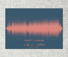 Load image into Gallery viewer, Custom Wedding Song Art, Song Sound Wave, 1st Anniversary Gift, Wedding Song Art