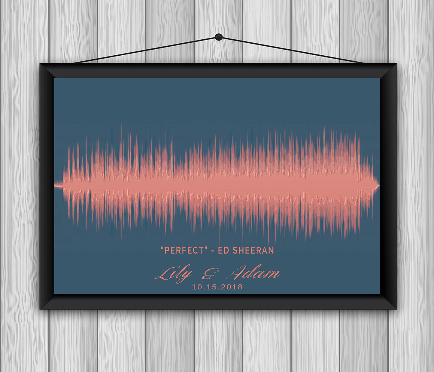 Custom Wedding Song Art, Song Sound Wave, 1st Anniversary Gift, Wedding Song Art