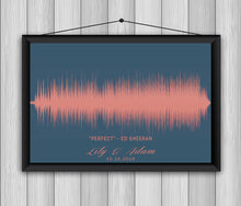 Load image into Gallery viewer, Custom Wedding Song Art, Song Sound Wave, 1st Anniversary Gift, Wedding Song Art