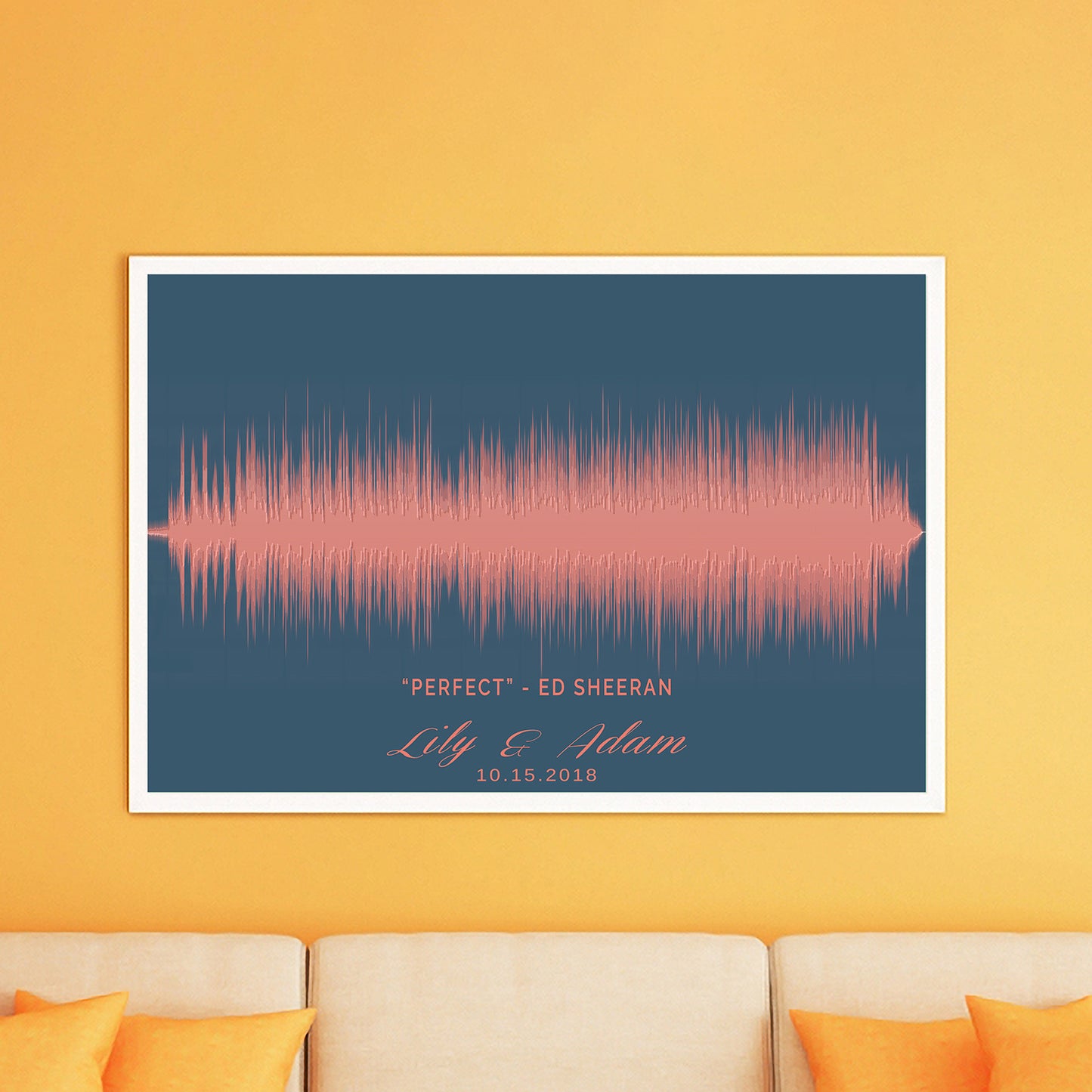 Custom Wedding Song Art, Song Sound Wave, 1st Anniversary Gift, Wedding Song Art