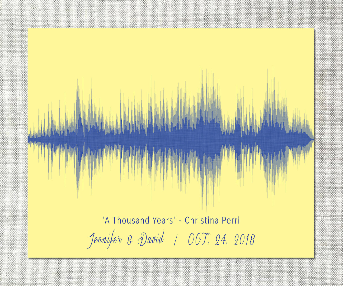 Wedding Song Art Print For Wife | Custom Song Wave Print Valentine's Day Gift For Husband