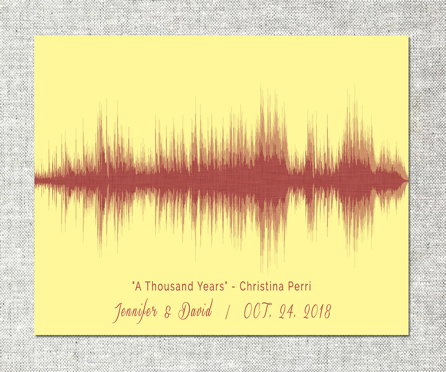 Wedding Song Art Print For Wife | Custom Song Wave Print Valentine's Day Gift For Husband