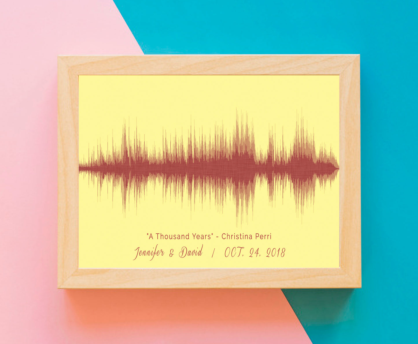 Wedding Song Art Print For Wife | Custom Song Wave Print Valentine's Day Gift For Husband