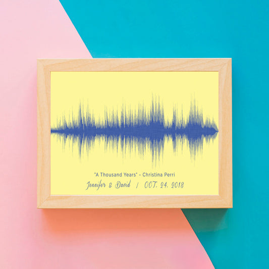 Wedding Song Art Print For Wife | Custom Song Wave Print Valentine's Day Gift For Husband